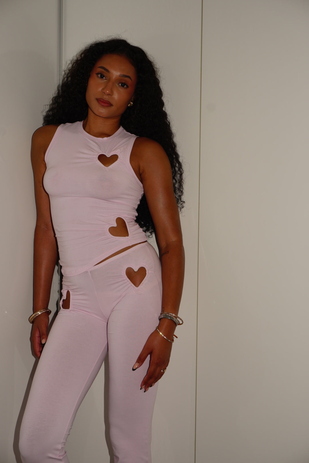 Soft pink sculpting two-piece set designed by Kurv