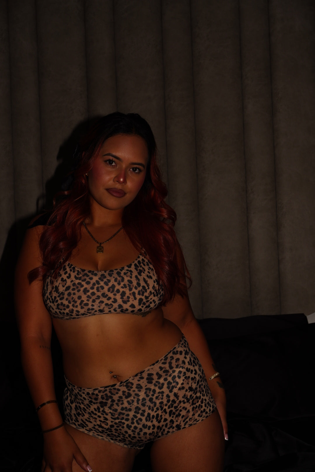 Leopard boy shorts with soft stretch fabric and flattering fi